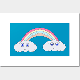 Cute rainbow clouds Posters and Art